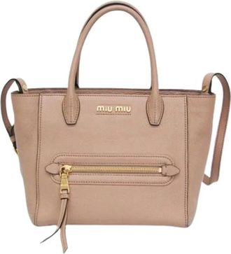 Miu Miu Pre-owned Madras 5Bg 143 Handtas - Dames - Vintage Handtas - Roze - ONE Size - Leer - Vintage