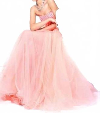 Sherri Hill Strapless Maxi Dress In Neon Orange