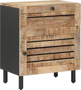 vidaXL Mesita De Noche Natural 50 X 33 X 60 Cm Madera De Mango Maciza Vidaxl