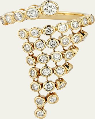 Ondyn Diamond Bias Ring, Size 6-7