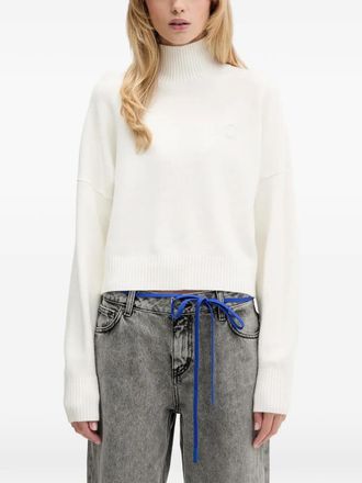 HUGO BOSS Trui met logodetail en lange mouwen - Wit