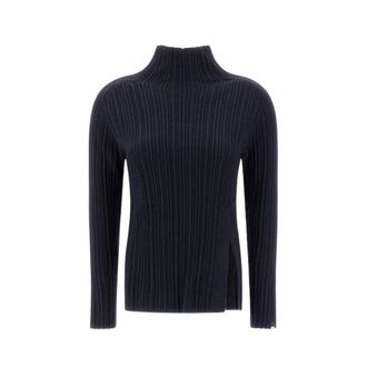 Herno Truien & Vesten, Dames, Blauw, S, Wol, Gebreide trui met coltrui
