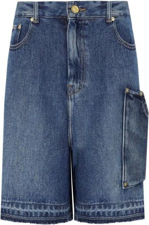 Ganni Dames, Korte broeken, Blauw, Maat: W28 Denim