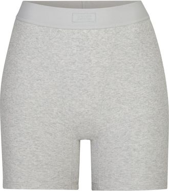 SKIMS Cotton-rib Boxer Shorts - Light Grey - XL (UK16 / XL)