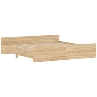 vidaXL Estructura De Cama Con Cabecero Piecero Roble Sonoma 200x200 Cm Vidaxl