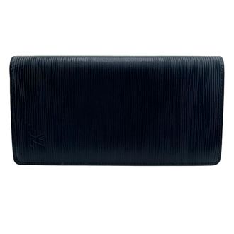 Louis Vuitton Navy Leather Long Wallet (Bi-Fold) (Pre-Owned)