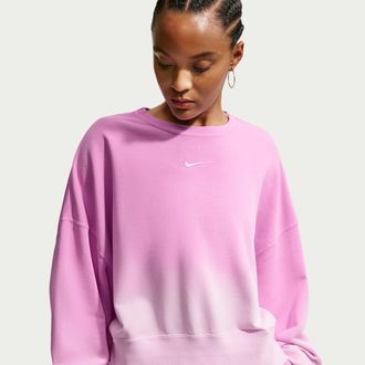 Nike Womens Nike Sportswear Phoenix Fleece Oversized Crew-Neck Sweatshirt in Pink | IO0417-663