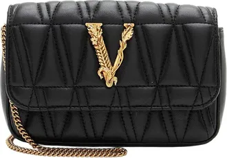 Versace Black Calfskin Virtus Mini Bag (Authentic Pre-Loved)