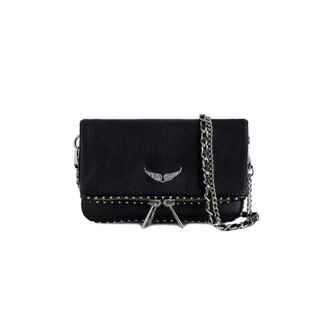 Zadig&Voltaire Cross Body Bags, female, Black, ONE SIZE, Rock Nano Studs Clutch Bag