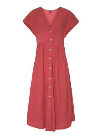 Protest Strandkleid PROTEST Kleid PRTSAMBU, Damen, Gr. XS, EURO, rot (rusticrust), Obermaterial: 98% Polyester PES. 2% Elasthan EL., Kleider Strandkleid