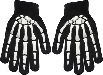 Generic Riding Warm Lighted Skeleton Gloves, Lighted Warm Cosplay Skull Gloves | Full Finger Adult Halloween Skeleton Gloves for Halloween, Cosplay, Events