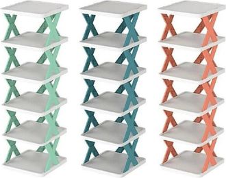 Trade Shop Trade Shop - Estante De Escala Espacio De Almacenamiento Modular Ahorro 6 Estantes 81 X 26 X 24 Cm