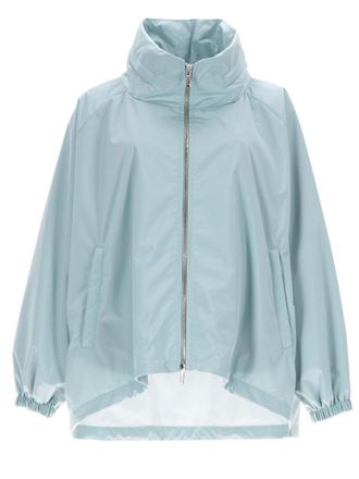 Moorer Lehua-Stp Asymmetrical Hem Zippered Jacket