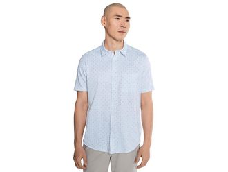 Johnston & Murphy Xc Flex Ascend Short-sleeve Knit Shirt Mens Clothing Sage/White Dot : 2XL, Cotton/Down/Polyester