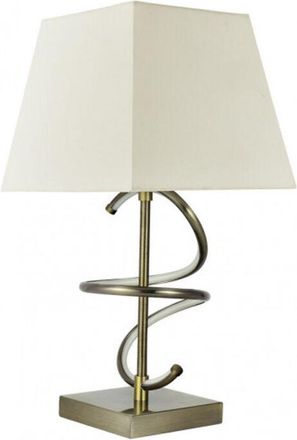 Fabrilamp Fabrilamp - Sobremesa Nueva York 8w 4000k+1xe27 Cuero Pantalla Blanco Roto 600lm 44x23x23 Cm