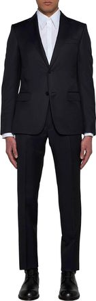 Ermenegildo Zegna Mens Suit Single-Breasted Blue Wool-Mohair Suits