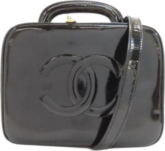 Chanel Pre-owned Handbags, female, Gray, Size: ONE SIZE Pre-owned Vintage Patent Leather Handbag