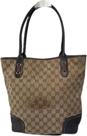 Gucci Pre-owned Tote Bag - Dames - Vintage Shopper - Beige - ONE Size - Leer - Vintage