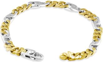 Pompeii3 Mens Figaro link 14k Gold (19gram) or Platinum (31gram) 6mm Bracelet 8