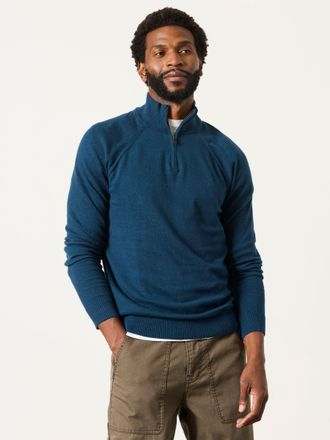 Fat Face FatFace Rye Dark Teal Half Neck Knitted Jumper