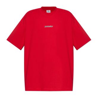 VETEMENTS T-Shirts, male, Red, Size: XL Printed T-Shirt