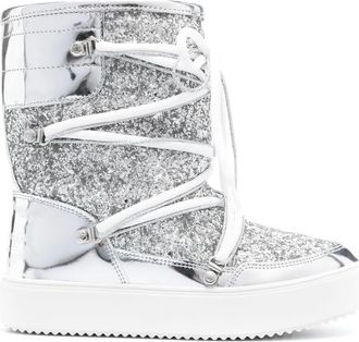Chiara Ferragni glitter snow boots - women - Rubber/Glitter/Fabric - 35 - Silver