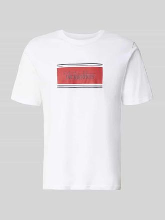 Jack & Jones Regular Fit T-Shirt mit Logo-Print Modell Buster in Weiss, Gr&ouml;&szlig;e XXL