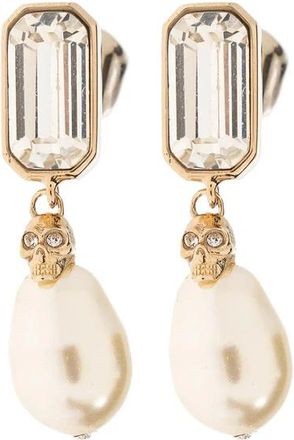 Alexander McQueen Skull & Crystal Earrings - Dames - Oorbellen - Geel - ONE Size - Accessoires