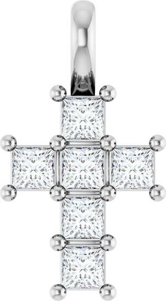 Diamond2Deal 14k Gold Princess Cut 1/4ct Lab-Grown Diamond Pendant
