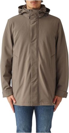 Woolrich Jassen, Heren, Bruin, M, Polyester, Soft Shell Barrow Mac Coat