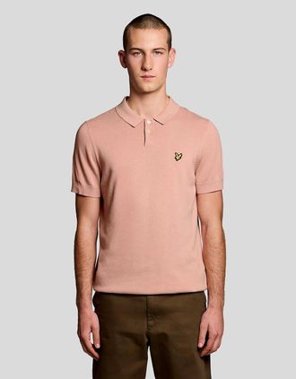 Lyle & Scott Lyle And Scott Mens Cotton Knitted Polo Shirt - Pink - Size: 34