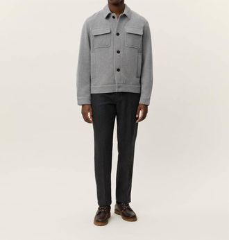 Les Deux Nash Twill Wool Jacket In Grey