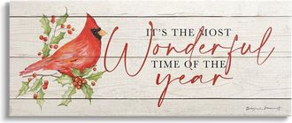 Stupell Industries Most Wonderful Time Cardinal By Stephanie Workman Marrott Wall Art