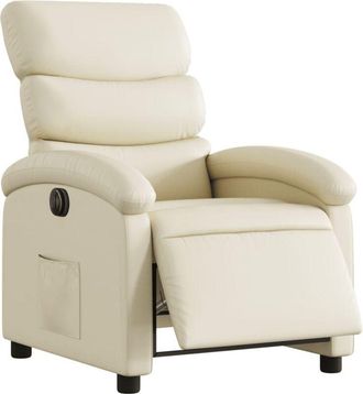 vidaXL Vidaxl - Sill&oacute;n Reclinable El&eacute;ctrico De Cuero Sint&eacute;tico Crema