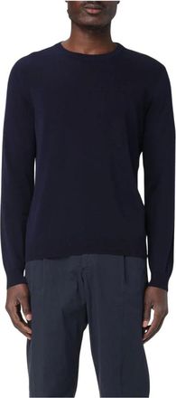 Zanone Truien & Vesten, Heren, Blauw, L, Wol, Merino Wool Crewneck Sweater