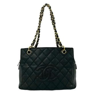 Chanel Pre-owned Matelasse Caviar Leren Schoudertas - Dames - Pre-owned - Zwart - Maat: ONE Size Leer
