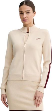 Guess Gabry Gebreide Zip Sweatshirt - Dames - Vesten - Beige - XS - Truien & Vesten