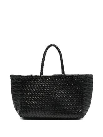 Dragon Diffusion large Triple Jump woven tote bag - women - Calf Leather - One Size - Black