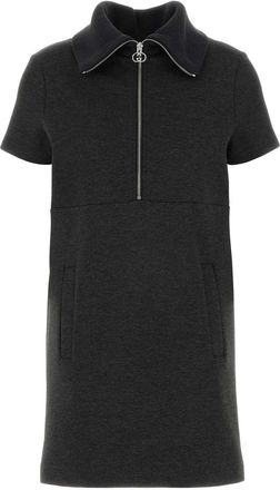 Gucci Melange Dark Grey Stretch Jersey Dress