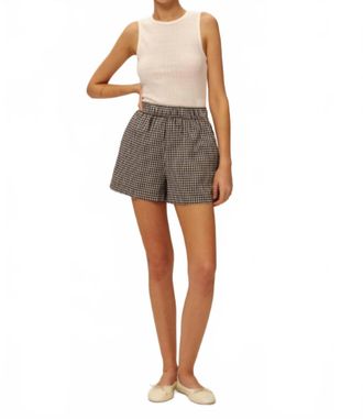 Elodie Preston Cotton Shorts In Black Gingham
