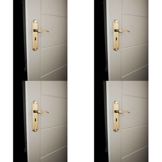 Loops 4x PAIR Curved Handle on Long Lock Backplate 245 x 45mm Polished Chrome