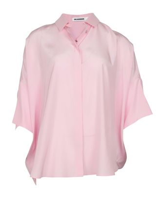 Jil Sander Crepe de Chine Shirt in Pink Silk