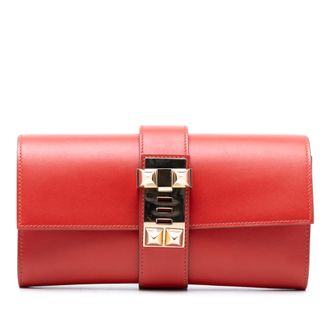 Herm&egrave;s Tweed hand Tadelakt Medor Clutch 23