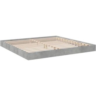 vidaXL Bed Frame without Mattress Concrete Grey 180x200 cm Super King Vidaxl
