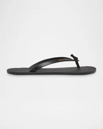 Saint Laurent Men & apos;s Leather Thong Sandals