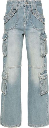 Misbhv Harness low-rise cargo jeans - women - Cotton/Organic Cotton - 28 - Blue