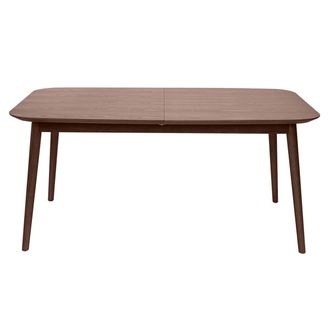 Miliboo Mesa Rectangular Extensible Con Extensiones Integradas De Madera De Nogal Oscuro 160-210 Cm Ank