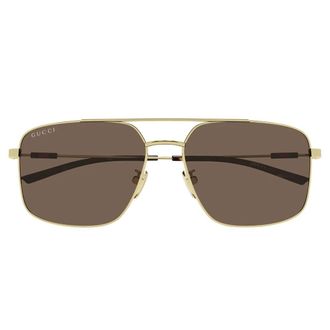 Gucci Oversized vierkante zonnebril - Heren - Zonnebrillen - Geel - 59 MM - Nylon - Accessoires