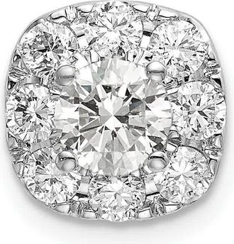 Diamond2Deal 14K Gold Lab Grown Diamond Cushion Halo Pendant (1ct, VS, G-H)