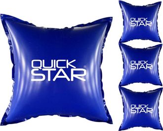 Quick Star 4 St&uuml;ck Poolkissen Eckig 120x120 Cm Blau 4 Seile & Sicherheitsventil 2x Reparaturset Pvc 0,44mm Winter Pool Kissen Mit Doppelnaht Luftkissen Chlor- Un